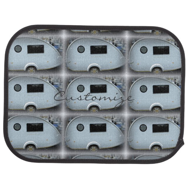 Customized Retro teardrop camper Car Mat (Rear)