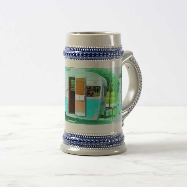 Customized Retro Vintage camper Beer Stein (Front Right)