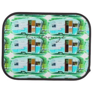 Customized Retro Vintage camper caravan Car Floor Mat