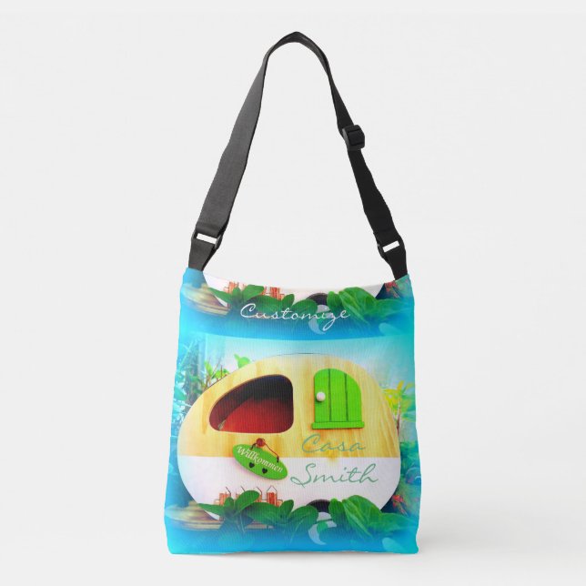 Customized Retro Vintage camper Crossbody Bag (Front)