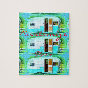 Customized Retro Vintage camper Jigsaw Puzzle