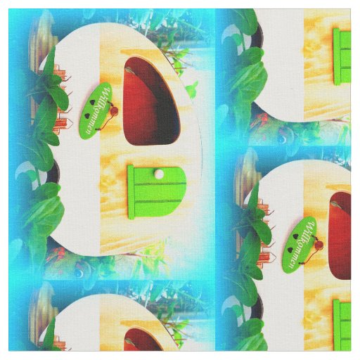 Customized Retro Vintage camper pattern blue Fabric