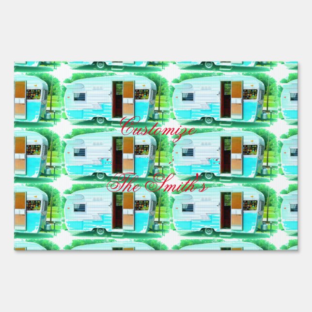 Customized Retro Vintage camper Sign (Front)