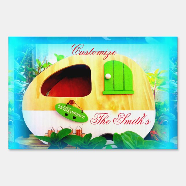 Customized Retro Vintage camper Sign (Front)