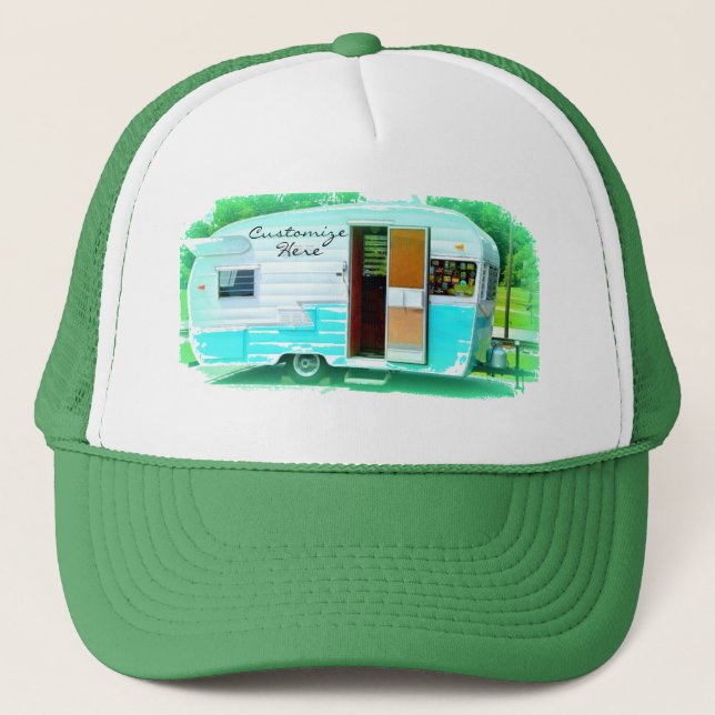 Customized Retro Vintage camper Trucker Hat (Front)