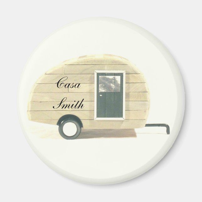 Customized Retro Vintage teardrop camper Magnet (Front)