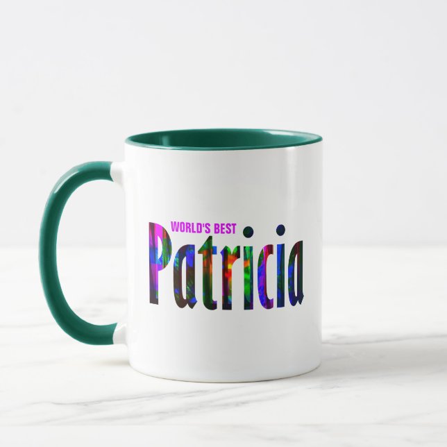 Customized Rich Abstract Colorful "Patricia" Name Mug (Left)