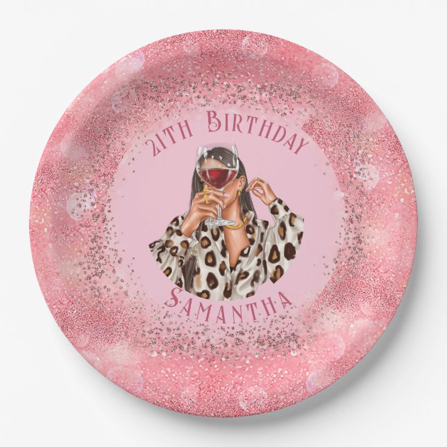 Customized Rose Gold Paper Plates With Photos (Front)