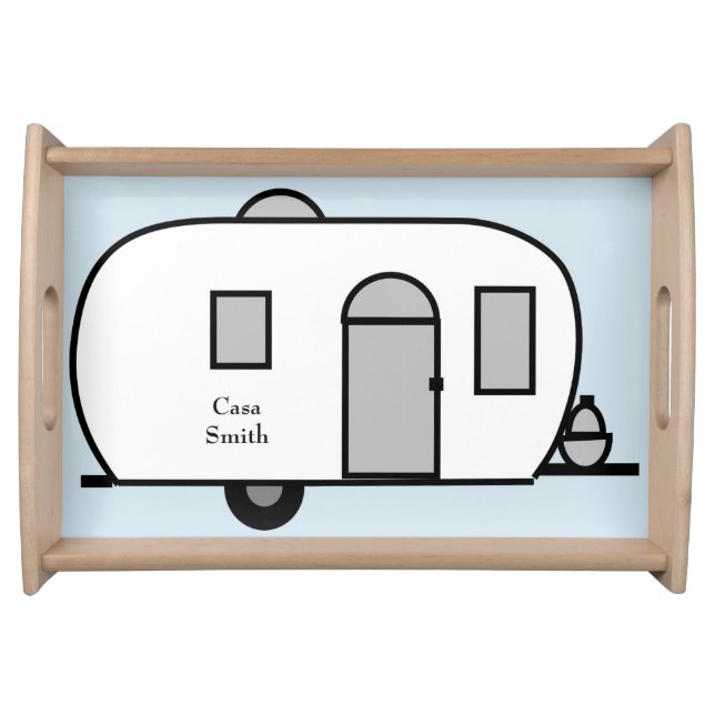 Customized Rounded Gypsy tiny caravan Serving Tray (Front)