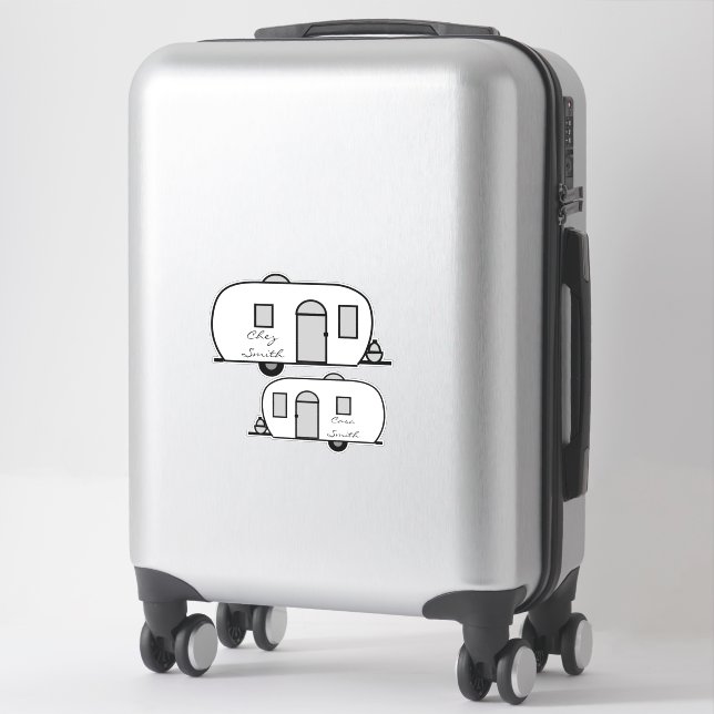 Customized Rounded Gypsy tiny caravan Sticker (Suitcase)