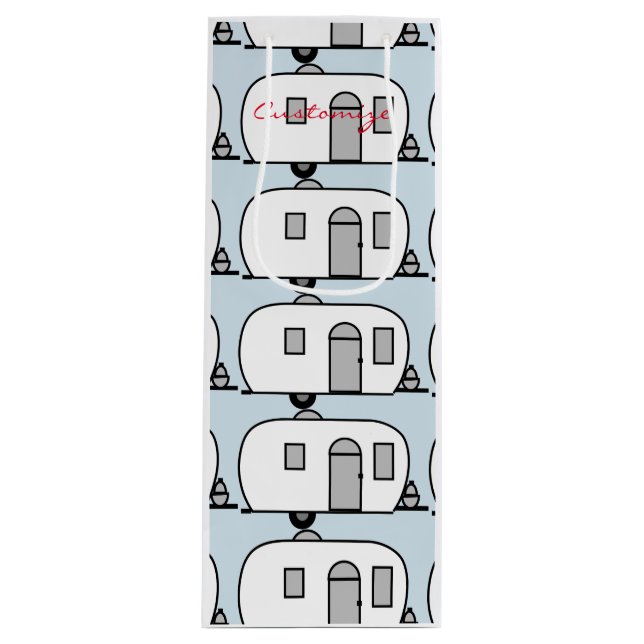 Customized Rounded Gypsy tiny caravan Wine Gift Bag (Front)