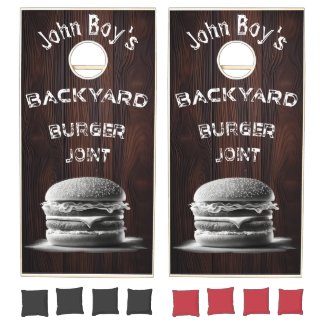 Customized Rustic BBQ Dark Woodgrain Burger
