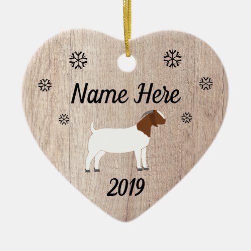 Customized Rustic Boer Goat Ceramic Ornament