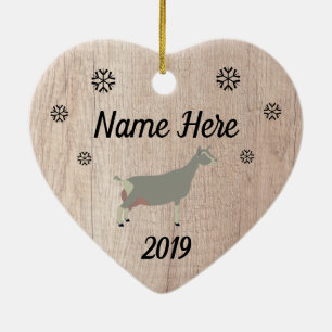 Customized Rustic Toggenburg Dairy Goat Ceramic Ornament