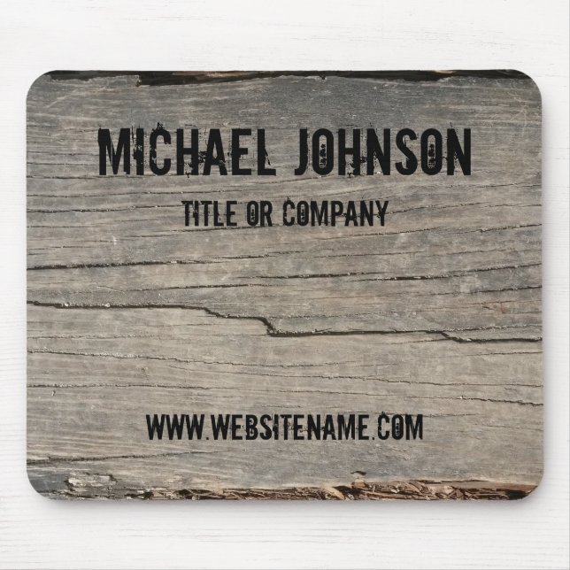 Customized Rustic Wood Texture Business Mouse Pad (Front)