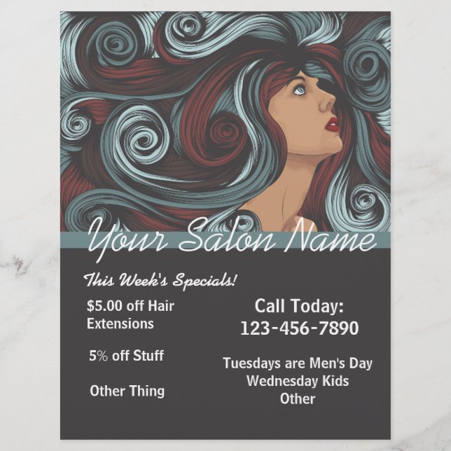 Customized Salon Flyer template (Front)