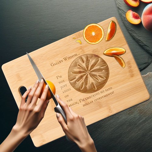 Customized Sand Dollar Galley Wisdom Etched Wooden Cutting Board