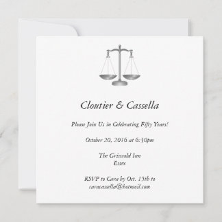 Customized Scales of Justice Invitation