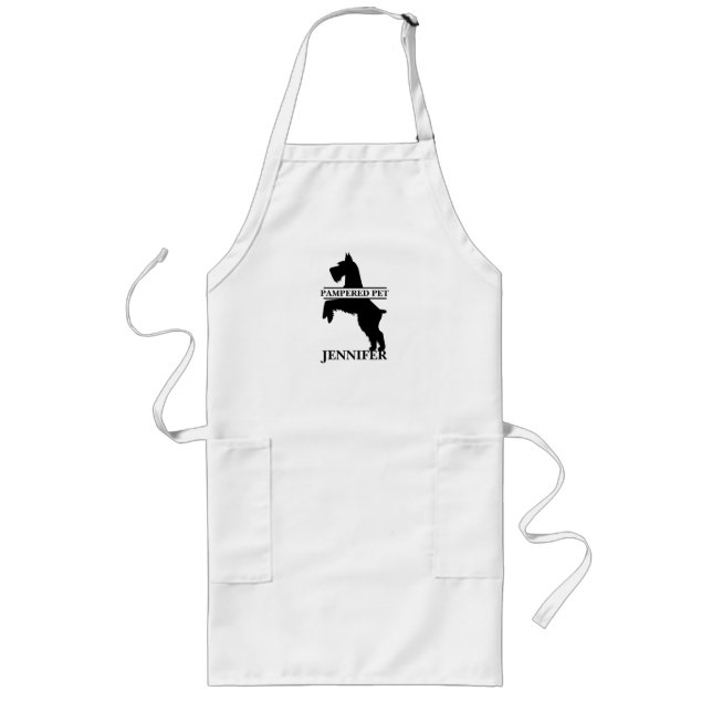 Customized Schnauzer Pet Groomer Apron (Front)
