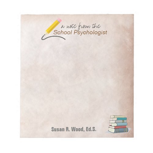 Customized School Psychologist Parchment Note Pad