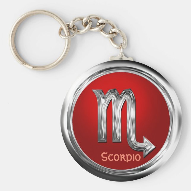 Customized Scorpio Zodiac Symbol Keychain (Front)