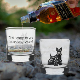 Customized Scotty Dog Christmas Rocks Whiskey Glass