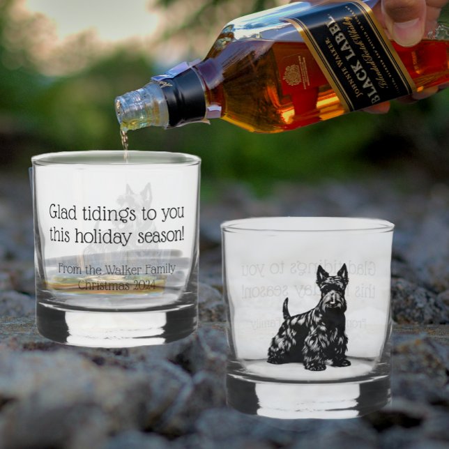 Customized Scotty Dog Christmas Rocks Whiskey Glass (Creator Uploaded)