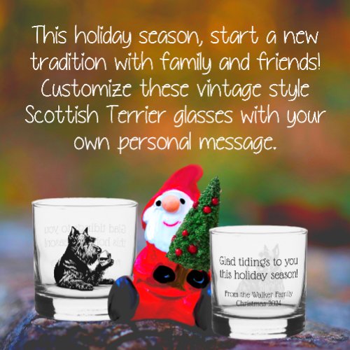 Customized Scotty Dog Christmas Rocks Whiskey Glass