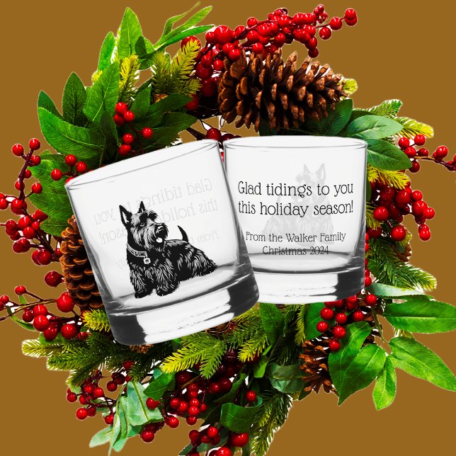 Customized Scotty Dog Christmas Rocks Whiskey Glass (Creator Uploaded)