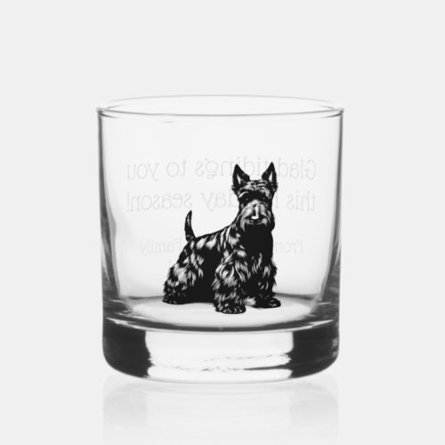 Customized Scotty Dog Christmas Rocks Whiskey Glass