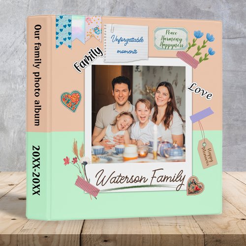 Customized Scrapbooking Collage Style Family Album 3 Ring Binder
