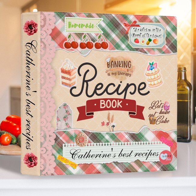 Customized Scrapbooking Collage Style Recipe 3 Ring Binder (Creator Uploaded)