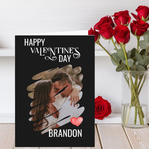 Customized Scratch Photo Modern Monogram Love  Card