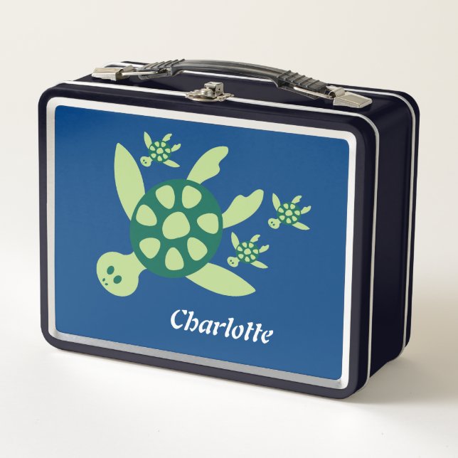 Customized Sea Turtle Family Kid's Lunch Box  (Front)