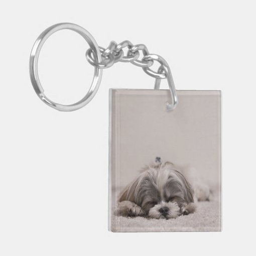 Customized Shih tzu Keychain, Sleeping Dog Keychain Zazzle