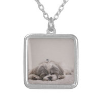 Customized Shih tzu Necklace, Sleeping Dog