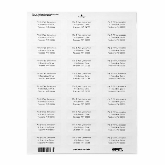 Customized Shipping Labels (Full Sheet)