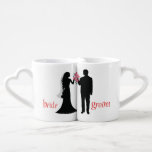 Customized Silhouette Bride And Groom Lovers Mugs at Zazzle