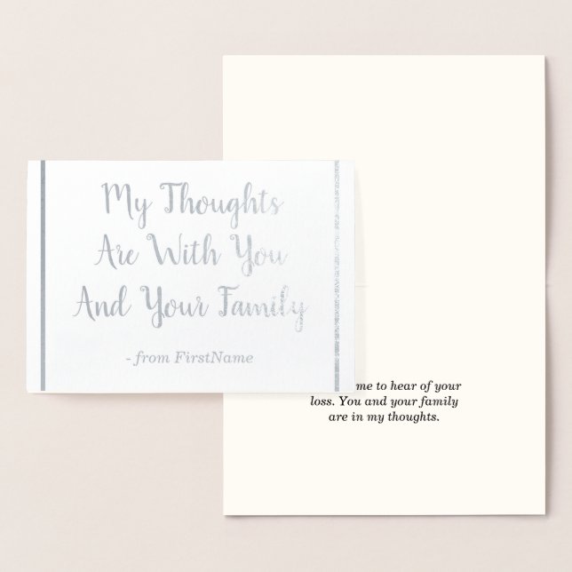 Customized Silver Foil Sympathies Card (Display)