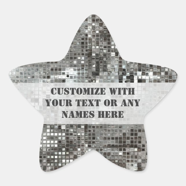 Customized Silver Sequins Star Sticker (Front)