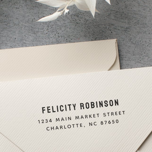 Customized Simple Modern Return Address Rubber Stamp (Creator Uploaded)