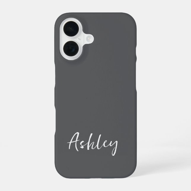 Customized Simple Stylish Modern Black Colour  iPhone Case (Back)