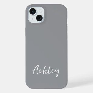 Customized Simple Stylish Modern Black Colour iPhone 15 Plus Case