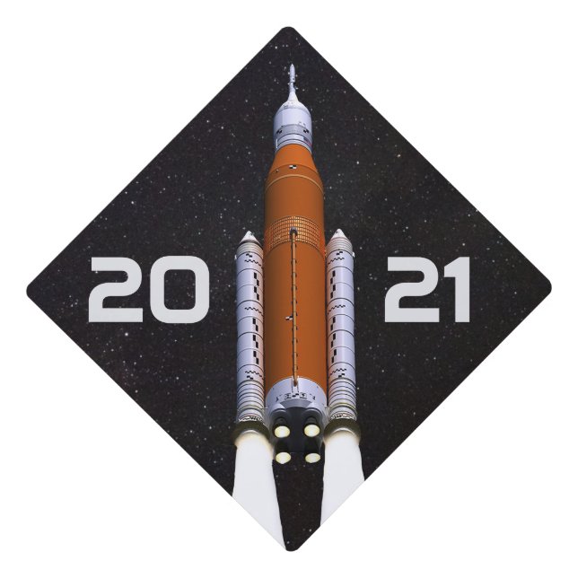 Customized SLS Space Rocket Graduation Cap Topper (Front)