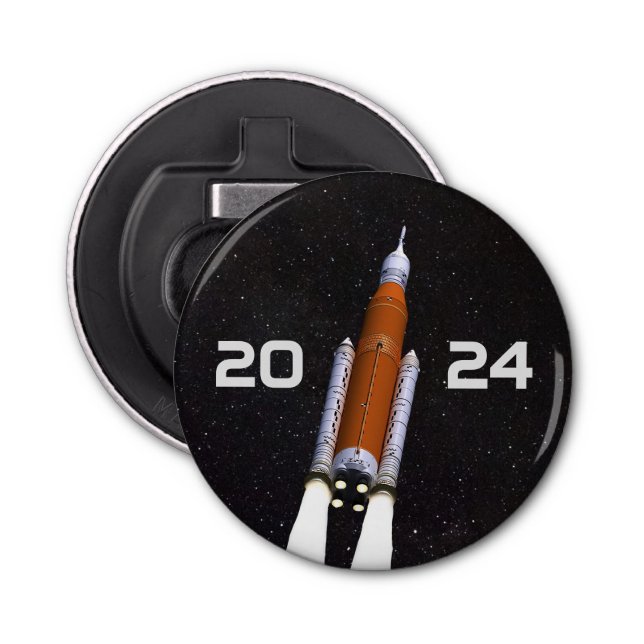Customized SLS Space Rocket Graduation Party Paper Bottle Opener (Front)