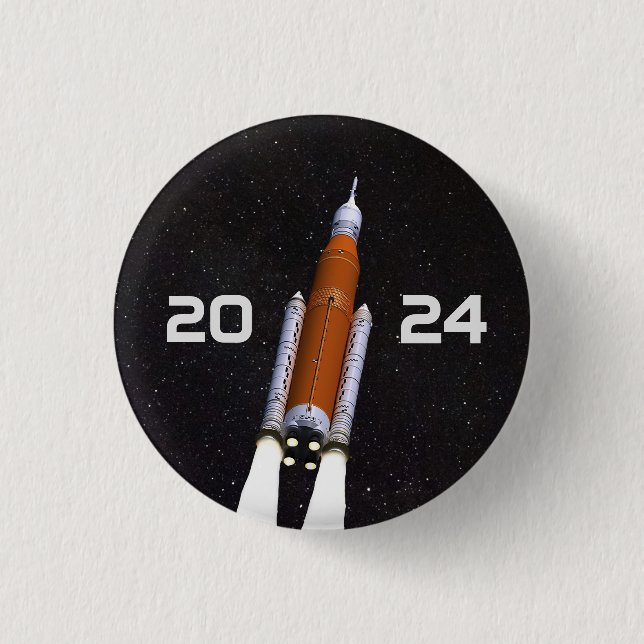 Customized SLS Space Rocket Graduation Party Paper Button (Front)