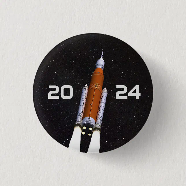 Customized SLS Space Rocket Graduation Party Paper Button | Zazzle