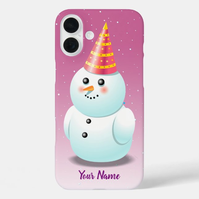 Customized Snowman Lady Cartoon Case-Mate iPhone Case (Back)