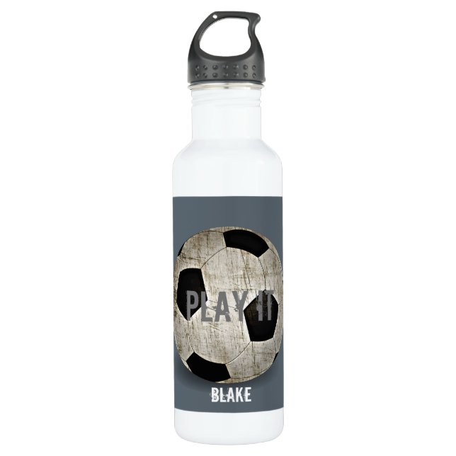 Customized Soccer Ball Stainless Steel Water Bottle (Front)