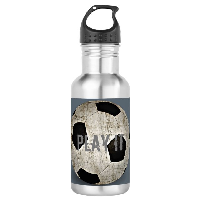 Customized Soccer Ball Stainless Steel Water Bottle (Front)